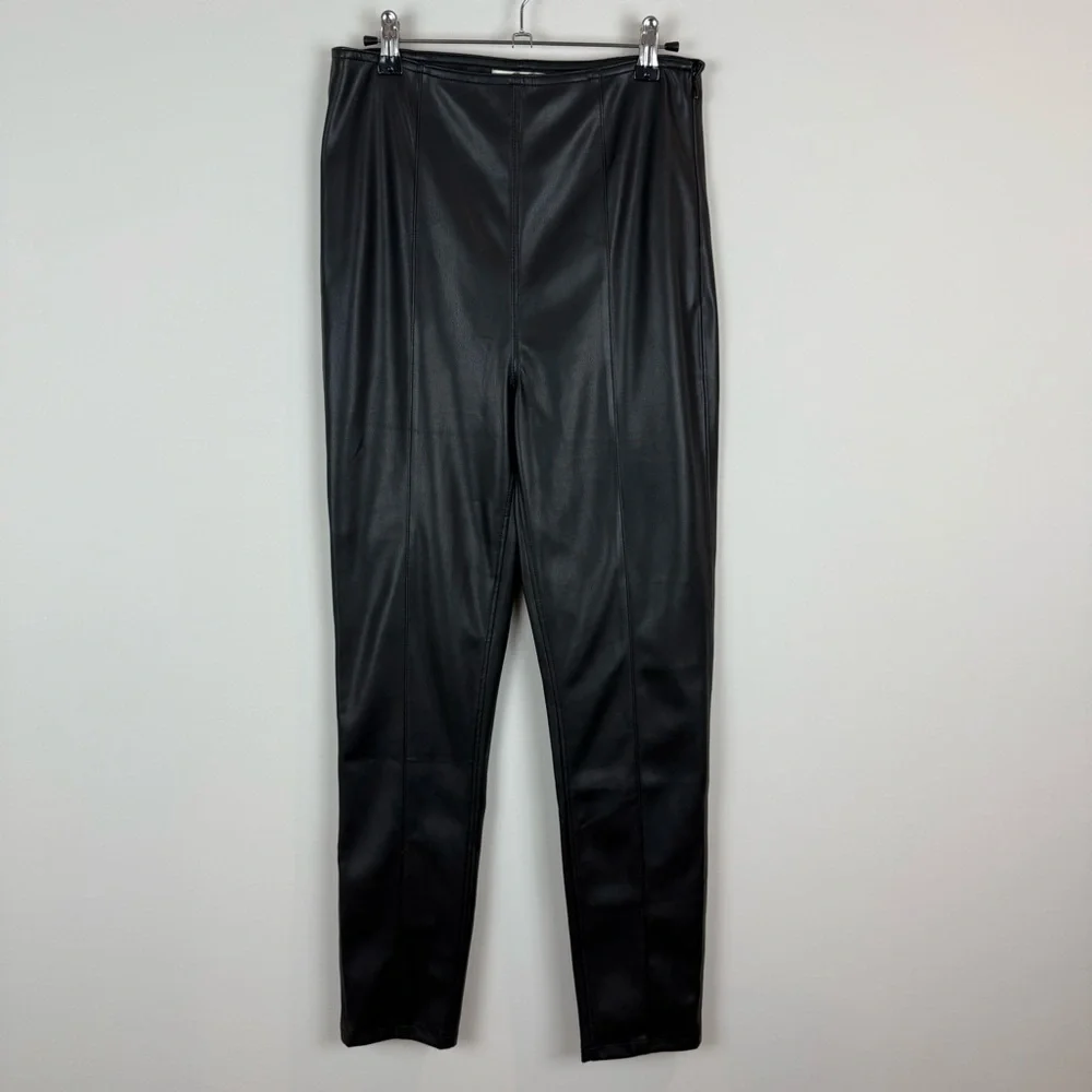NWT Free People Spitfire Faux Leather Black Pants Sz 29